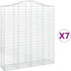 Image de vidaXL Vidaxl Paniers À Gabions Arqués 7 Pcs 200x50x220/240 Cm Fer Galvanisé