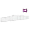 Image de Vidaxl Paniers Ã Gabions ArquÃ©s 2 Pcs 400x30x40/60 Cm Fer GalvanisÃ©