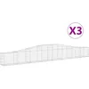 Image de vidaXL Vidaxl Paniers À Gabions Arqués 3 Pcs 400x30x40/60 Cm Fer Galvanisé