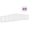 Image de vidaXL Vidaxl Paniers À Gabions Arqués 9 Pcs 400x30x60/80 Cm Fer Galvanisé