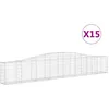 Image de vidaXL Vidaxl Paniers À Gabions Arqués 15 Pcs 400x30x60/80 Cm Fer Galvanisé