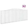 Image de vidaXL Vidaxl Paniers À Gabions Arqués 2 Pcs 400x30x140/160 Cm Fer Galvanisé