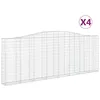 Image de vidaXL Vidaxl Paniers À Gabions Arqués 4 Pcs 400x30x140/160 Cm Fer Galvanisé