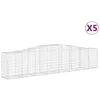 Image de vidaXL Vidaxl Paniers À Gabions Arqués 5 Pcs 400x50x80/100 Cm Fer Galvanisé
