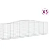 Image de vidaXL Vidaxl Paniers À Gabions Arqués 3 Pcs 400x50x100/120 Cm Fer Galvanisé