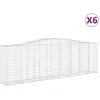 Image de vidaXL Vidaxl Paniers À Gabions Arqués 6 Pcs 400x50x120/140 Cm Fer Galvanisé
