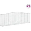 Image de vidaXL Vidaxl Paniers À Gabions Arqués 8 Pcs 400x50x120/140 Cm Fer Galvanisé