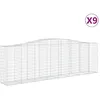 Image de vidaXL Vidaxl Paniers À Gabions Arqués 9 Pcs 400x50x120/140 Cm Fer Galvanisé