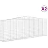 Image de vidaXL Vidaxl Paniers À Gabions Arqués 2 Pcs 400x50x140/160 Cm Fer Galvanisé
