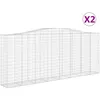 Image de vidaXL Vidaxl Paniers À Gabions Arqués 2 Pcs 400x50x160/180 Cm Fer Galvanisé