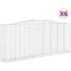 Image de vidaXL Vidaxl Paniers À Gabions Arqués 6 Pcs 400x50x160/180 Cm Fer Galvanisé