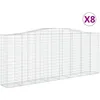 Image de vidaXL Vidaxl Paniers À Gabions Arqués 8 Pcs 400x50x160/180 Cm Fer Galvanisé