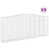 Image de vidaXL Vidaxl Paniers À Gabions Arqués 9 Pcs 400x50x160/180 Cm Fer Galvanisé