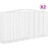 Image de vidaXL Vidaxl Paniers À Gabions Arqués 2 Pcs 400x50x200/220 Cm Fer Galvanisé