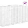 Image de vidaXL Vidaxl Paniers À Gabions Arqués 2 Pcs 400x50x220/240 Cm Fer Galvanisé