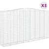 Image de vidaXL Vidaxl Paniers À Gabions Arqués 3 Pcs 400x50x220/240 Cm Fer Galvanisé