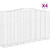 Image de vidaXL Vidaxl Paniers À Gabions Arqués 4 Pcs 400x50x220/240 Cm Fer Galvanisé
