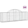Image de Vidaxl Paniers Ã Gabions ArquÃ©s 4 Pcs 200x30x60/80 Cm Fer GalvanisÃ©