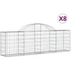 Image de Vidaxl Paniers Ã Gabions ArquÃ©s 8 Pcs 200x30x60/80 Cm Fer GalvanisÃ©