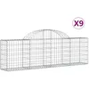 Image de vidaXL Vidaxl Paniers À Gabions Arqués 9 Pcs 200x30x60/80 Cm Fer Galvanisé