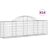 Image de vidaXL Vidaxl Paniers À Gabions Arqués 14 Pcs 200x30x60/80 Cm Fer Galvanisé