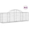 Image de vidaXL Vidaxl Paniers À Gabions Arqués 15 Pcs 200x30x60/80 Cm Fer Galvanisé
