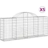 Image de Vidaxl Paniers Ã Gabions ArquÃ©s 5 Pcs 200x30x80/100 Cm Fer GalvanisÃ©