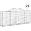 Image de Vidaxl Paniers Ã Gabions ArquÃ©s 9 Pcs 200x30x80/100 Cm Fer GalvanisÃ©