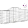 Image de vidaXL Vidaxl Paniers À Gabions Arqués 15 Pcs 200x30x80/100 Cm Fer Galvanisé