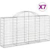 Image de vidaXL Vidaxl Paniers À Gabions Arqués 7 Pcs 200x30x100/120 Cm Fer Galvanisé