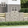 Image de vidaXL Paniers à gabions arqués 2 pcs 200x30x120/140 cm Fer galvanisé