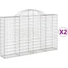 Image de Vidaxl Paniers Ã Gabions ArquÃ©s 2 Pcs 200x30x120/140 Cm Fer GalvanisÃ©
