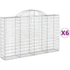 Image de vidaXL Vidaxl Paniers À Gabions Arqués 6 Pcs 200x30x120/140 Cm Fer Galvanisé