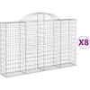 Image de Vidaxl Paniers Ã Gabions ArquÃ©s 8 Pcs 200x30x120/140 Cm Fer GalvanisÃ©