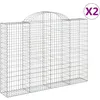 Image de vidaXL Vidaxl Paniers À Gabions Arqués 2 Pcs 200x30x140/160 Cm Fer Galvanisé