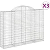 Image de Vidaxl Paniers Ã Gabions ArquÃ©s 3 Pcs 200x30x140/160 Cm Fer GalvanisÃ©