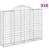 Image de vidaXL Vidaxl Paniers À Gabions Arqués 18 Pcs 200x30x140/160 Cm Fer Galvanisé