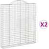 Image de vidaXL Vidaxl Paniers À Gabions Arqués 2 Pcs 200x30x220/240 Cm Fer Galvanisé