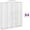 Image de vidaXL Vidaxl Paniers À Gabions Arqués 4 Pcs 200x30x220/240 Cm Fer Galvanisé
