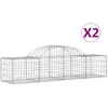 Image de vidaXL Vidaxl Paniers À Gabions Arqués 2 Pcs 200x50x40/60 Cm Fer Galvanisé