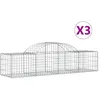 Image de vidaXL Vidaxl Paniers À Gabions Arqués 3 Pcs 200x50x40/60 Cm Fer Galvanisé