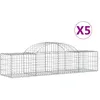 Image de vidaXL Vidaxl Paniers À Gabions Arqués 5 Pcs 200x50x40/60 Cm Fer Galvanisé