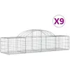 Image de vidaXL Vidaxl Paniers À Gabions Arqués 9 Pcs 200x50x40/60 Cm Fer Galvanisé