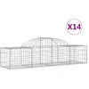 Image de vidaXL Vidaxl Paniers À Gabions Arqués 14 Pcs 200x50x40/60 Cm Fer Galvanisé