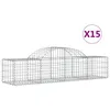 Image de Vidaxl Paniers Ã Gabions ArquÃ©s 15 Pcs 200x50x40/60 Cm Fer GalvanisÃ©