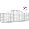 Image de vidaXL Paniers À Gabions Arqués 7 Pcs 200x50x60/80 Cm Fer Galvanisé Vidaxl Vidaxl