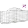 Image de vidaXL Paniers À Gabions Arqués 2 Pcs 200x50x80/100 Cm Fer Galvanisé Vidaxl Vidaxl