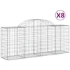 Image de vidaXL Paniers À Gabions Arqués 8 Pcs 200x50x80/100 Cm Fer Galvanisé Vidaxl Vidaxl