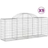 Image de vidaXL Paniers À Gabions Arqués 9 Pcs 200x50x80/100 Cm Fer Galvanisé Vidaxl Vidaxl