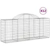 Image de vidaXL Paniers À Gabions Arqués 12 Pcs 200x50x80/100 Cm Fer Galvanisé Vidaxl Vidaxl
